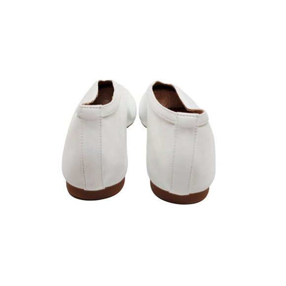 White Leather Womens Flats Shoes Size 10.5 - Picture 11 of 11
